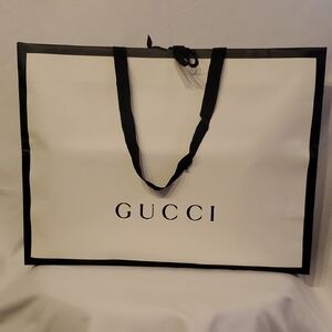 Gucci Black and White Shopping Bag